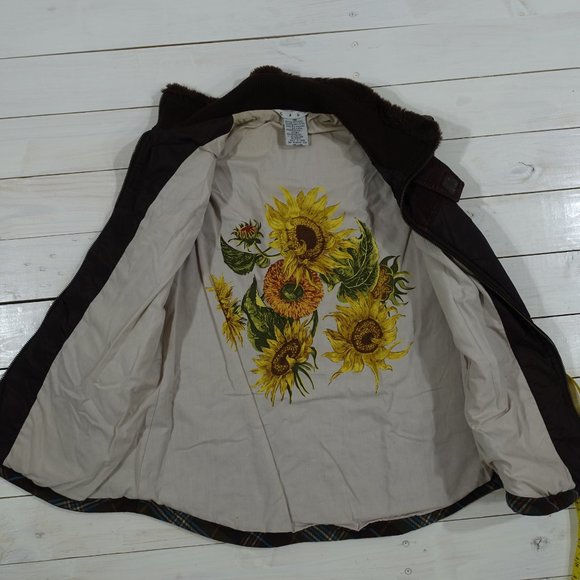 CAbi #694 Brown Quilted Vest Corduroy Trim Medium - Picture 6 of 9